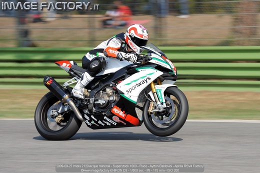 2009-09-27 Imola 2120 Acque minerali - Superstock 1000 - Race - Ayrton Baldovini - Aprilia RSV4 Factory